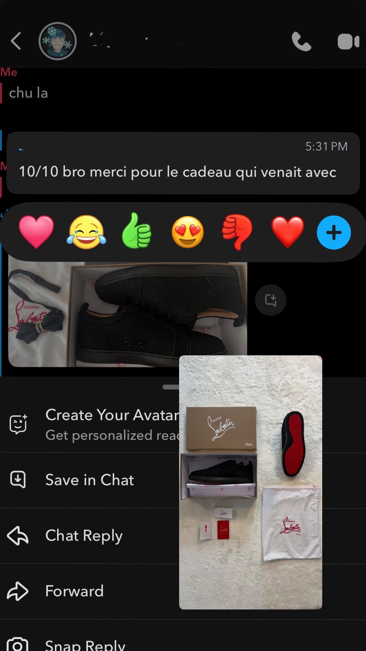 Message from a customer